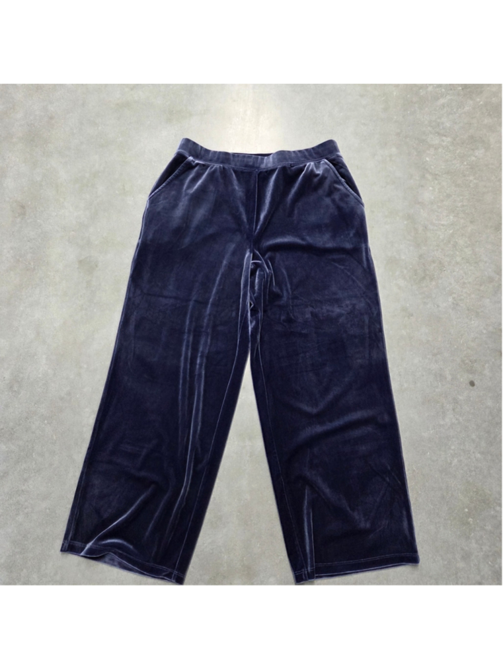 D&Co Women's Navy Velour Track Pants Size MP